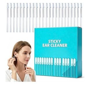 Unbranded Sticky Ear Cleaner Unisex 20pc Clear Reusable Wax Remover Tool New NIB